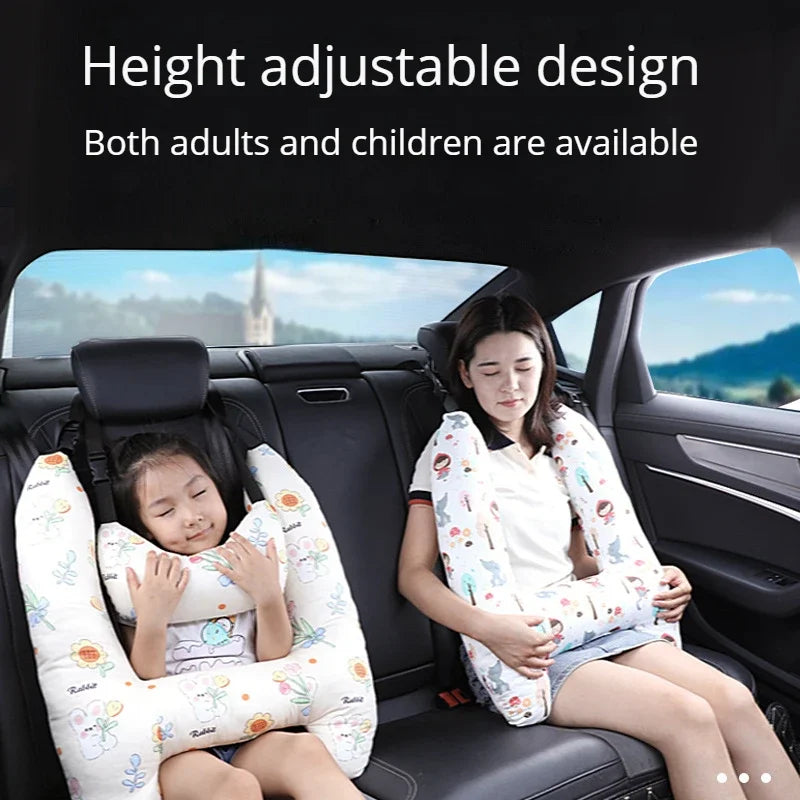 Car Sleeping Safety H-Shape Travel Pillow Car Travel Head Pillow Support Kid and Adult Cushion for Auto Seat Safety Neck Pillows